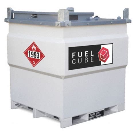 Fuelcube White Square Diesel Fuel Tank 250 Gal Capacity 11 Gauge