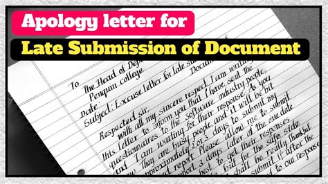 Apology Letter For Late Submission Of Document Excuse Letter For Late Submission Of Documents