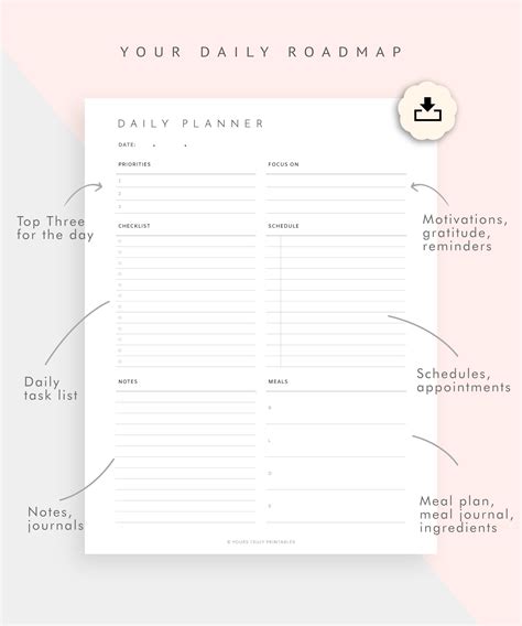 Editable Daily Planner Printable Daily To Do List Day | Etsy | Daily planner printable, Daily 