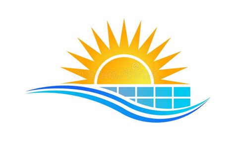 Sun Y Logotipo Del Panel Solar Ilustración Del Vector Ilustración De