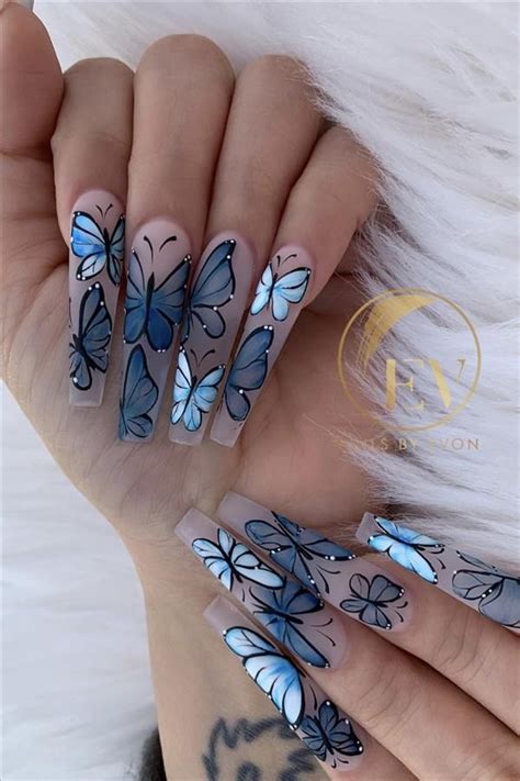 Natural Butterfly Nails Design For Long Nails 2020 Fashion Girls Blog In 2020 Butterfly