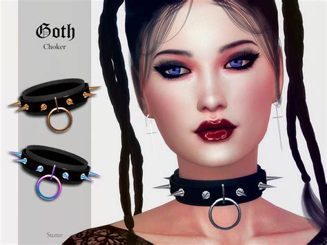 Suzue Goth Choker Goth Choker Sims 4 Mods Clothes Sims 4 Cc Finds