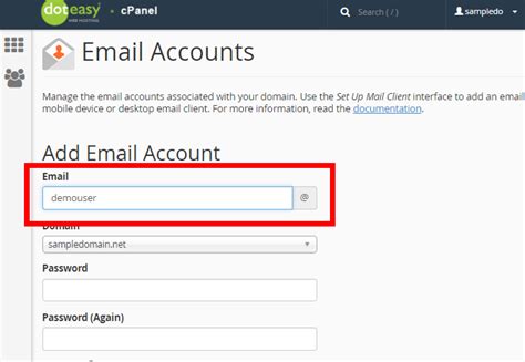 Setting Up Email Accounts On An Addon Domain Doteasy