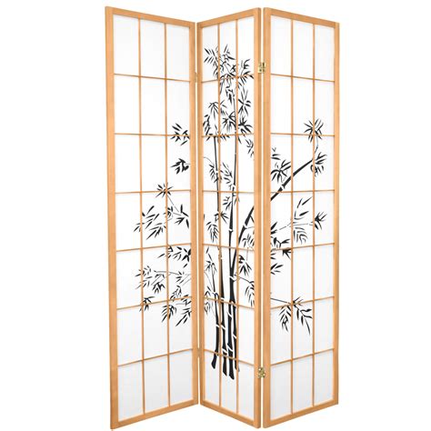 Oriental Furniture 6 Ft Tall Lucky Bamboo Room Divider 3 Panel