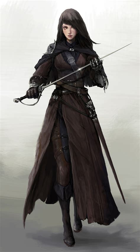 female human sword rapier leather armor fighter rogue swashbuckler thief pathfinder pfrpg dnd