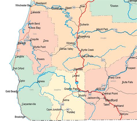 Map Of Southern Oregon Coast Maps Catalog Online