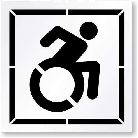 Handicap Stencil And Wheelchair Signs Access Floor Signs