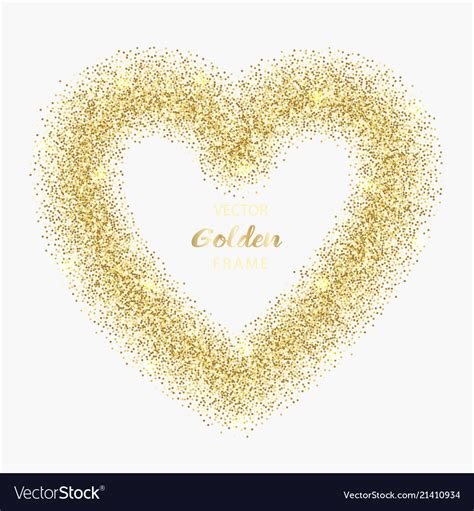 Luxury Gold Glitter Heart Frame Royalty Free Vector Image