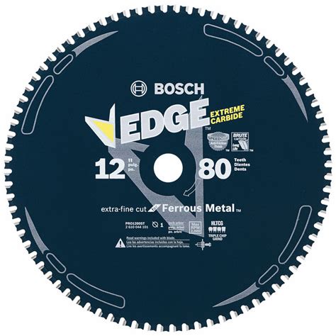 Bosch 12 80 Tooth Edge Circular Saw Blade For Ferrous Metal Cutting