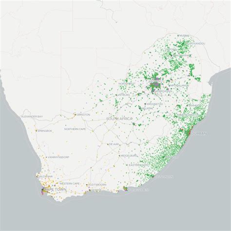Interactive Map Showing Population Distribution Of South Africa Using