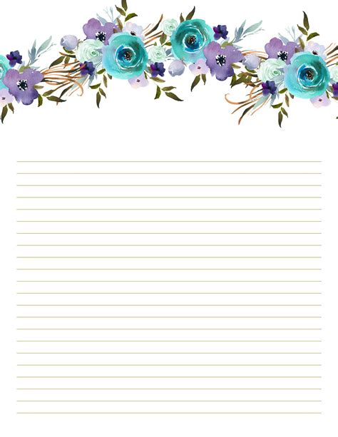 Free Printable Stationery Floral Printables Letter Writing Paper