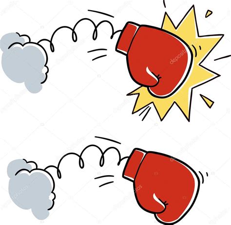 Cartoon Boxing Glove Punch — Stock Vector © Natashin 29219483