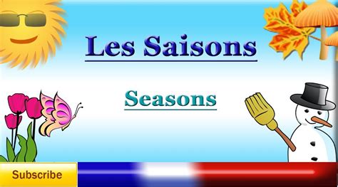 French Lesson 46 Learn French Seasons Les Saisons Las Estaciones