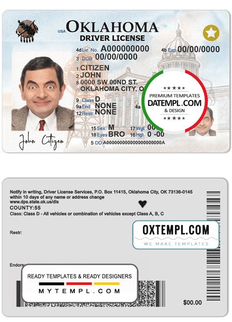 Usa Oklahoma Driving License Template In Psd Format Fully Editable