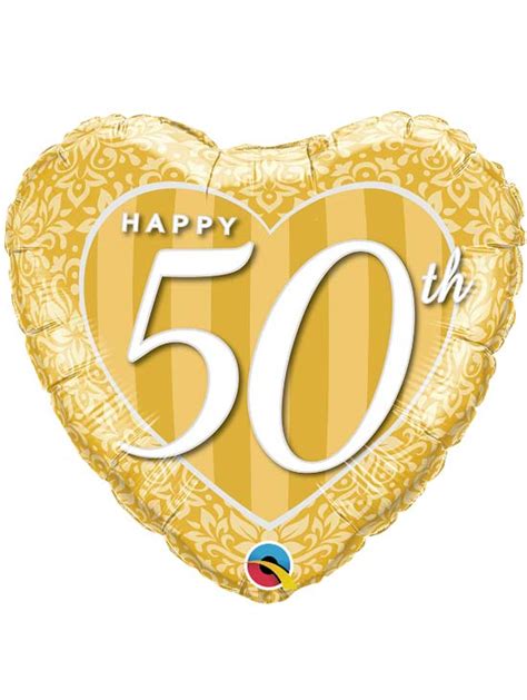 18 Happy 50th Anniversary Heart Balloon 5ct Minimum Q49119