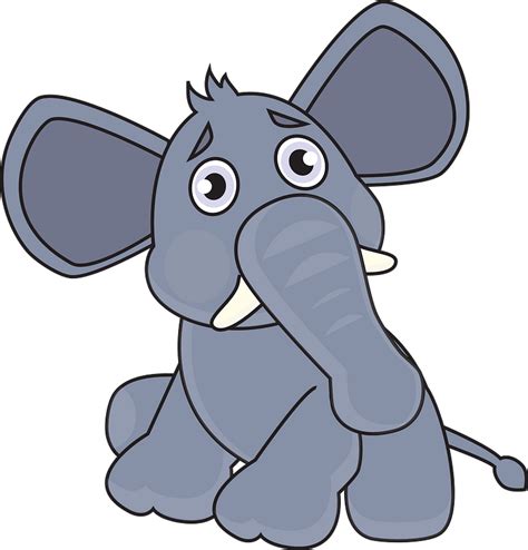 Elephant Sad Cry Cartoon