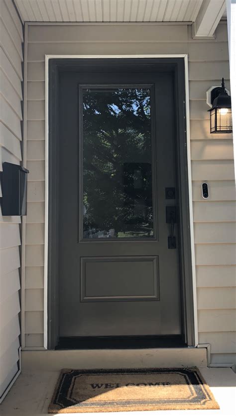 I've painted my front door this color and it is stunning in a southern exposure. Single 3/4 lite single panel front door in Sherwin ...