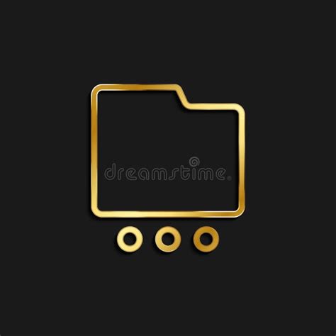 Folder More Options Gold Icon Vector Illustration Of Golden Stock