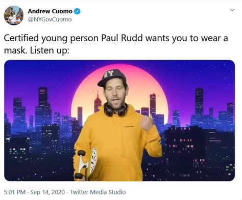 Governor Cuomo Launches Video With Paul Rudd To Encourage Millennials To Wear A Mask New