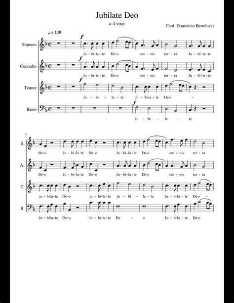 Jubilate Deo Sheet Music For Voice Download Free In Pdf Or Midi