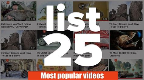 25 Most Popular List25 Videos Ever Youtube