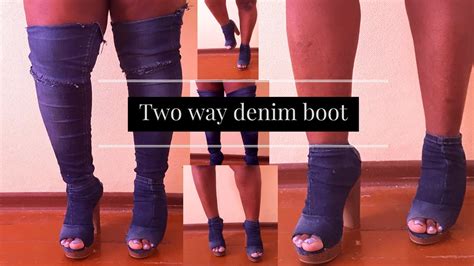 Size zipper very comfy and attractive. DIY Denim Boots |TWO WAY| - YouTube