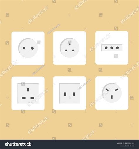 Types Electrical Outlets Different Countries Eps10 Stock Vector