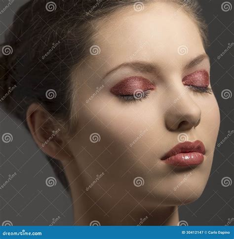 Close Up Portrait Of Make Up Girl Stock Image Image Of Person Lady