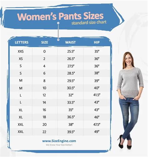Women Pant Size Chart Telegraph