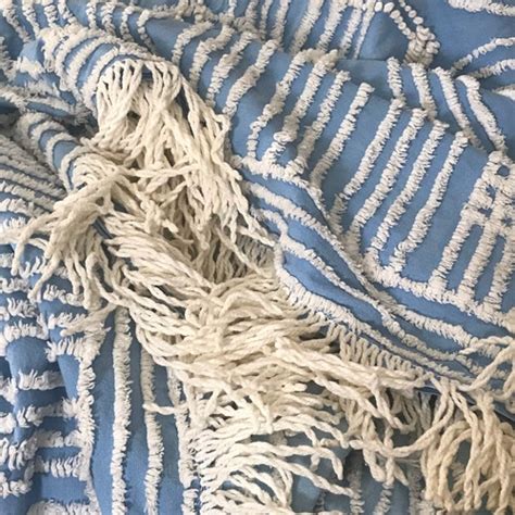 Vintage Chenille Bedspread Fabric Remnant Sewing Project Etsy
