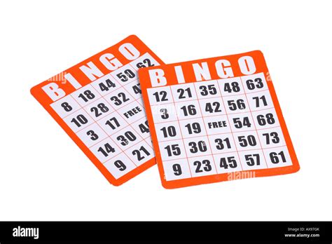 Bingo Cards Cut Out On White Background Stock Photo Alamy
