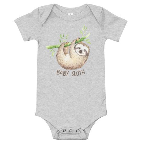 Baby Sloth Onesie Sloth Baby Outfit Cute Sloth Onesie Etsy