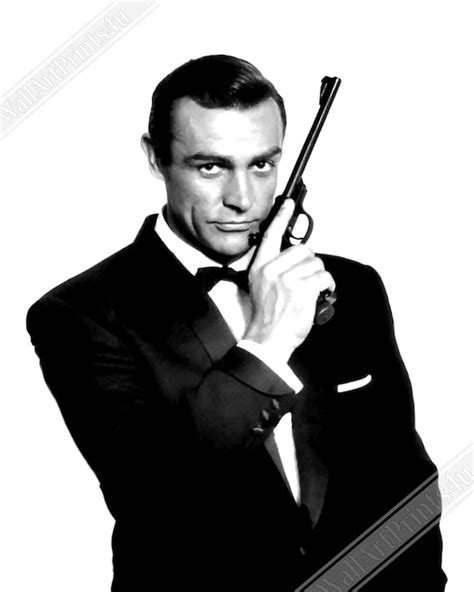 Sean Connery Poster James Bond With Gun Poster Vintage Photo Etsy