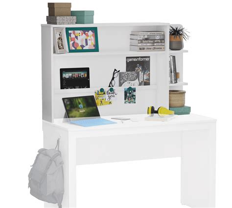 Line Study Desk With Unit White Cilek