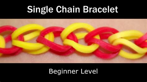 How To Make A Rubber Band Single Chain Bracelet Easy Level Youtube