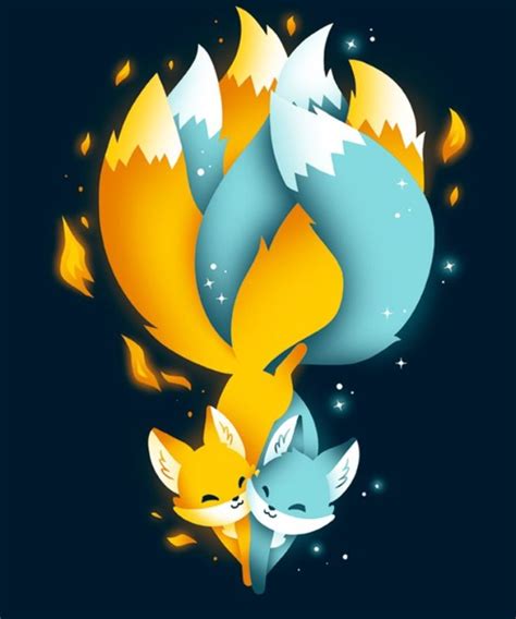 Cute Kitsune Fox Art Mythical Creatures Art Art