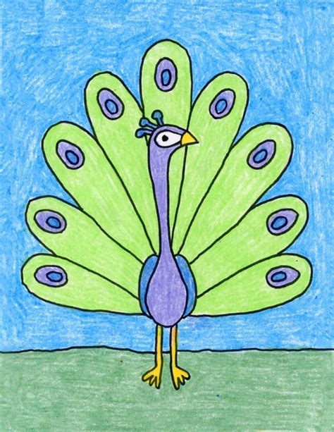 How To Draw Peacock How To Draw A Cartoon Peacock Step By Step For