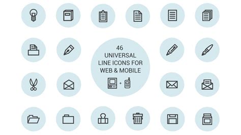 Freebie Universal Line Icon Set For Web And Mobile 46 Icons
