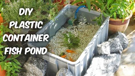 Diy Plastic Container Goldfish Pond Youtube