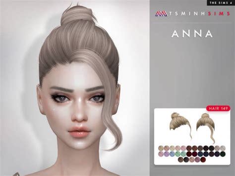 Sims 4 Anna Hair 149 By Tsminhsims Best Sims Mods