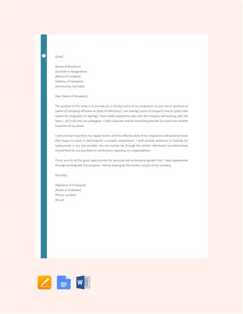 Looking for the resignation letter cover letter examples? FREE 11+ Resignation Letters No Notice Templates in PDF ...