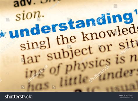 Closeup Word English Dictionary Understanding Definition Stock Photo
