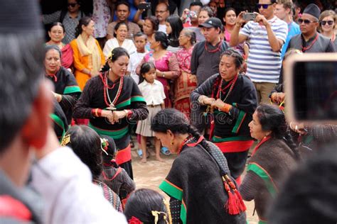 Local Nepali People Are Having Dance Festivals Around Bhaktapur Editorial Photo Image Of