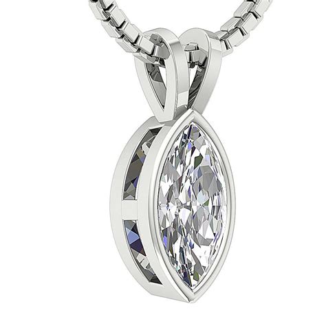 Si2 F 045ct Marquise Diamond Solitaire Pendant Necklace 4ksolid Gold