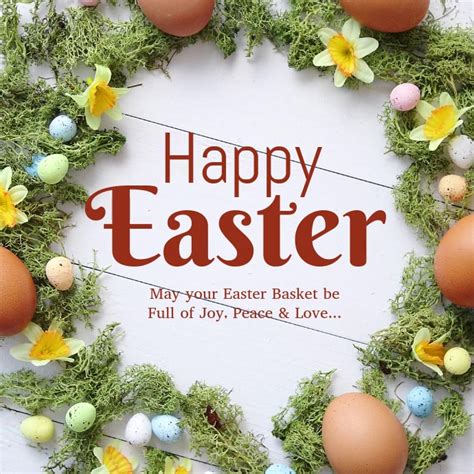 Happy Easter Greeting Card Video Wishes Eggs Flowers Spring Template