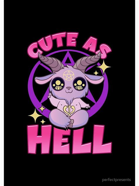Cute As Hell Pastel Anime Kawaii Baphomet Goth Pun Spiral Notebook For Sale By Perfectpresents