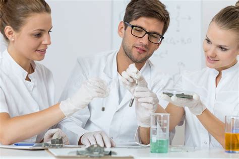 Hard Work In A Chemistry Lab Stock Image Image Of Chemistry Smiling
