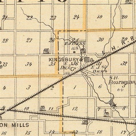 Vintage Map Of La Porte County Indiana 1876 By Teds Vintage Art