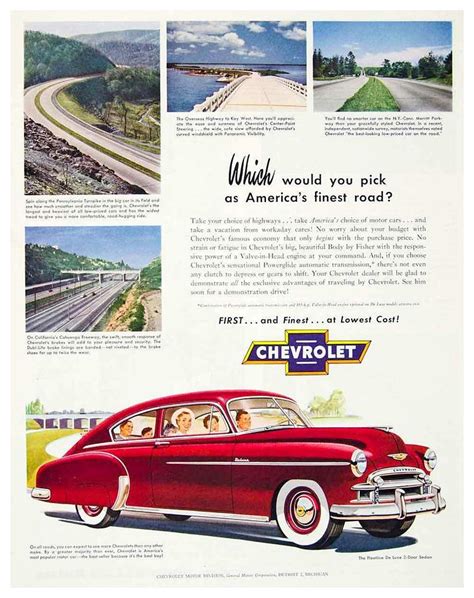 1950 Chevrolet Fleetline Deluxe Two Door Sedan Advertisement Color
