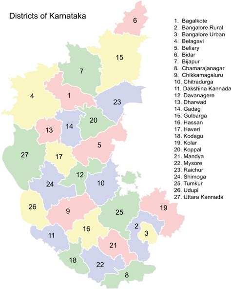 List Of Karnataka Districts Districts Bangalore